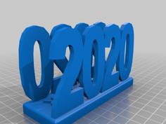 Happy New Year 2020 Napkin Holder 3D Printer Model