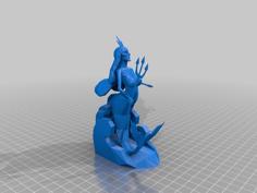 Mermaid Sculpture With Trident 3D Printer Model