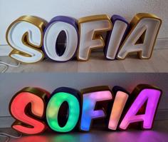 Sofia LED Schrift 3D Printer Model