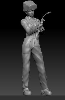 Welder Girl 3D Printer Model