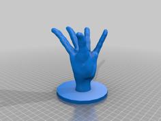 Hand Stand Sphere W Large Base 3D Printer Model