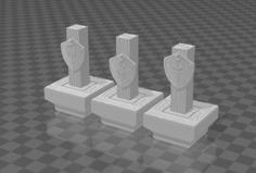 Basic Tavern Shield Posts (Dragon Blocks Compatible) 3D Printer Model