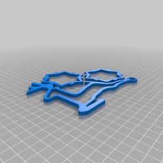 Christmas: One Reindeer, Two Snowflakes Garland 3D Printer Model