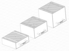 Stackable Multigrid Drawers System 3D Printer Model