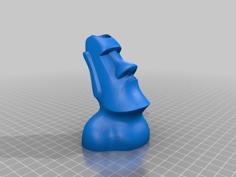 Moai Head Statue With Tool Holder 3D Printer Model