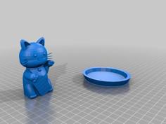 Cat And Bowl To Feed Your Cat. 3D Printer Model