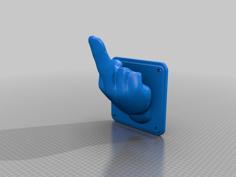 Middle Finger Wall Mount 3D Printer Model