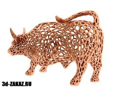 Charging Bull In Style Voronoi 3D Printer Model