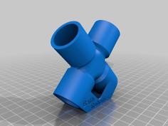 4-Way X Pipe Fitting (Ø22mm Pipe Solvent Weld) Print In ABS And Vapour Bath 3D Printer Model