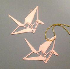 Origami Inspired Crane Ornament 3D Printer Model