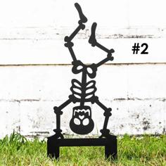 Outdoor Skeleton Halloween Decor, Halloween Outdoor Sign, Halloween Garden Signs, Halloween Yard Stakes, Halloween Sign Skeleton Decor 3D Printer Model