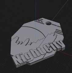 Night City Keychain Cyberpunk 3D Printer Model