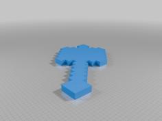 Minecraft Mace (2D) 3D Printer Model