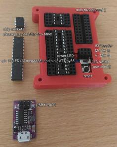 ATmega328p And ATtiny85 ISP Programmer Case + Board Tutorial 3D Printer Model