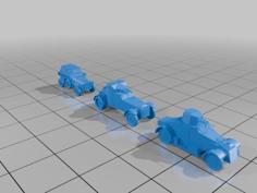 6mm French Colonial Armoured Cars 3D Printer Model