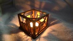 Laser Cut Candle Holder Christmas Time Small