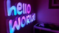 Arduino LED Powered Hello World Sign 3D Printer Model