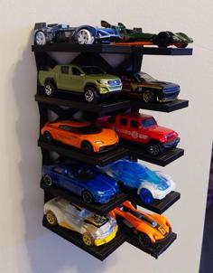 Hot Wheels Wall Display Rack – Angled 3D Printer Model