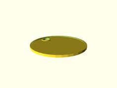 Customizable Round Dog Tag 3D Printer Model