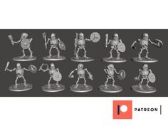 Orc Skeleton Warrior Marauders X 10 Poses / Squad / Unit 3D Printer Model