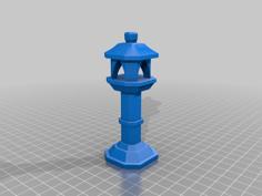 Japanese Stone Lantern (Hollowed For LED) 3D Printer Model