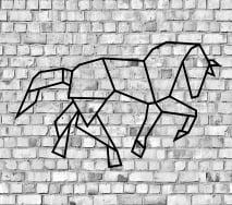 Horse Geometric Wall Sculpture 2D 3D Printer Model