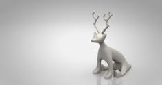 Antlered Creature Sitting 3D Printer Model