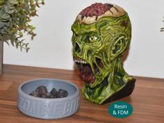 Dice Tower Zombie Head (Resin & FDM / Presupported & Support Free) 3D Printer Model