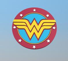 Wonder Woman Vintage Belt Buckle 3D Printer Model