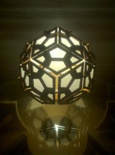 Laser Cut Rhombic Triacontahedron Lamp