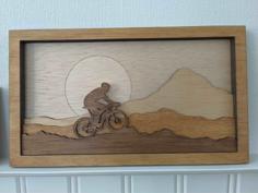 Laser Cut Biker Layered Art Shadowbox