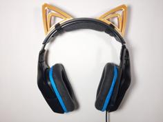 Cat Ears For Logitech Headset 3D Printer Model