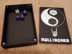 Rectangle RPG Dice Tray And Holder 3D Printer Model