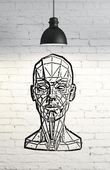 Low Poly Bust Wall 2D 3D Printer Model