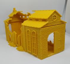 Destroyed Factory 15mm 1:100 Scale 3D Printer Model