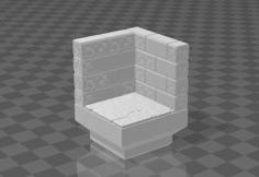 Basic Dwarven Halls Corner (Dungeon Blocks Compatible) 3D Printer Model