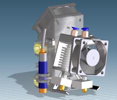 Panning Dual Hotend For Prusa I3 3D Printer Model