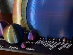 Solar System Bookend With Independent Planets 3D Printer Model