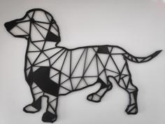 Dachshund / Teckel Dog  Wall Sculpture 2D 3D Printer Model