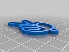 Peace Sign Keychain 3D Printer Model