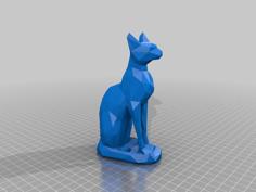 Low Polygon Egyptian Cat 3D Printer Model