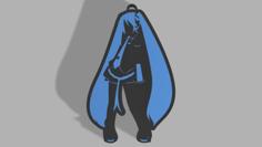 HATSUNE MIKU SILHOUETTE KEYCHAIN 3D Printer Model