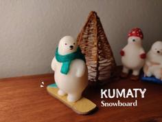 KUMATY : Snowboarding Polar Bear 3D Printer Model