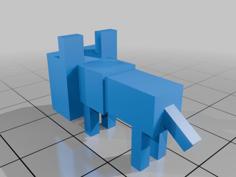 Minecraft Baby Wolf 3D Printer Model