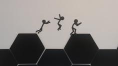 Stickman Parkour Wall Decoration Art 3D Printer Model