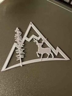 Tree Ornament – Mountain – Sitka Tree – Reindeer 3D Printer Model