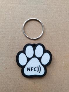 Keychain NFC Dog Paw 3D Printer Model