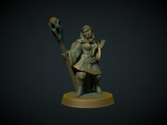 Female Elf Mage 28mm (No Supports Needed) 3D Printer Model