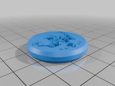 Wizard Token + Damaged Side (29mm) 3D Printer Model