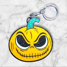 Jack Skellington Pumpkin Halloween Keychain 3D Printer Model